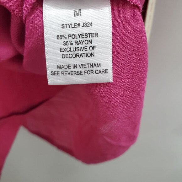 Urban Girl Junior's‎ Magenta Crochet Off Cold Shoulder Button Up Boho Top NWT M - Picture 7 of 8